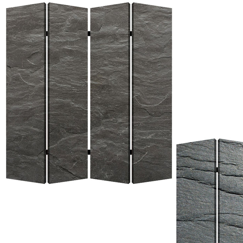 1" X 84" X 84" Multi Color Wood Canvas Black Slate  Screen