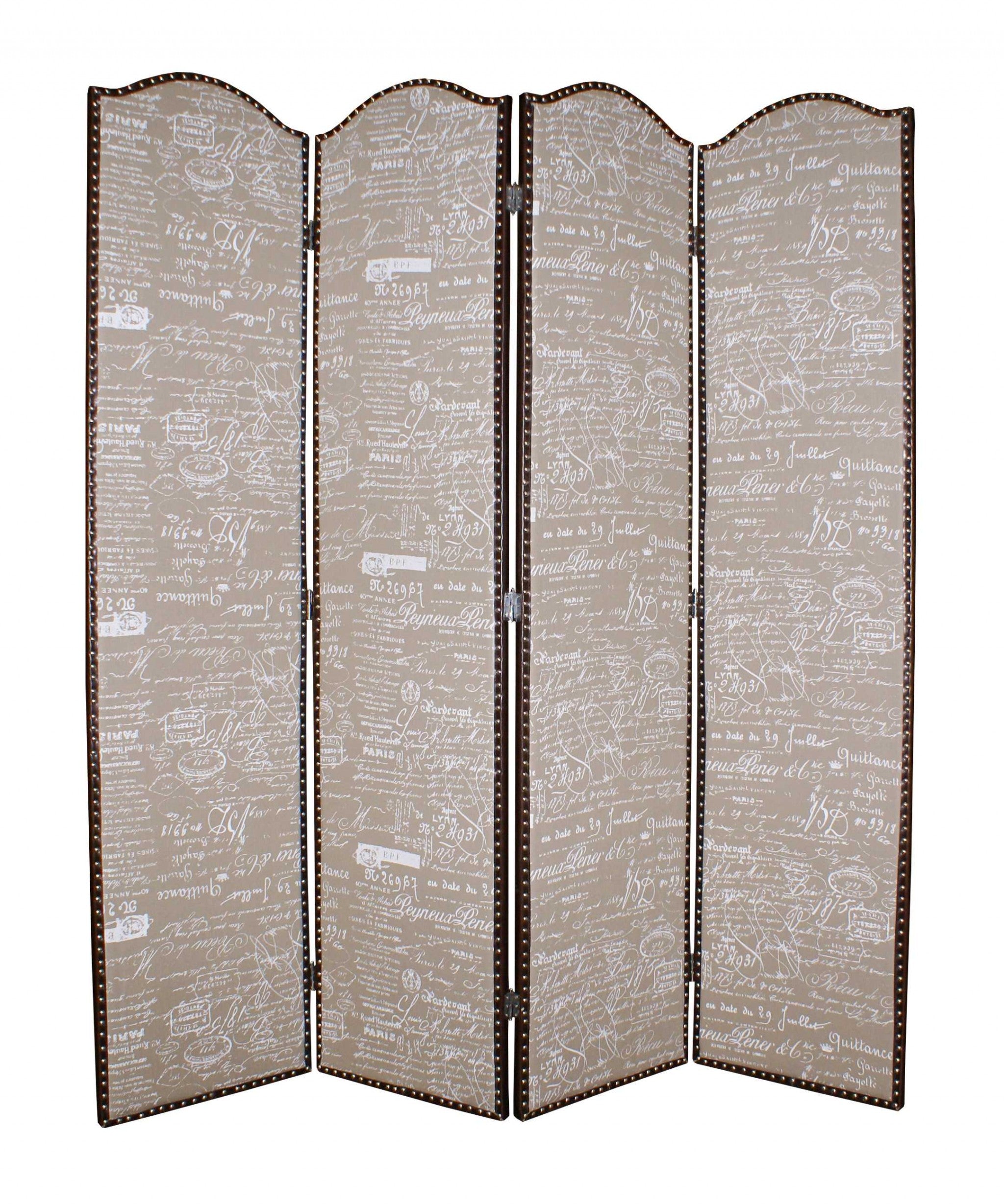 Tan Wood Galore Screen - 1 x 80 x 84