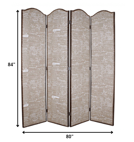 Tan Wood Galore Screen - 1 x 80 x 84
