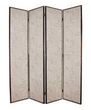 Tan Wood & Fabric  Screen - 1 x 84 x 84