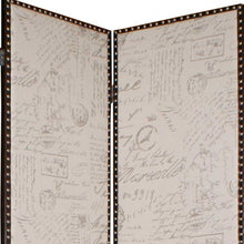 Tan Wood & Fabric  Screen - 1 x 84 x 84