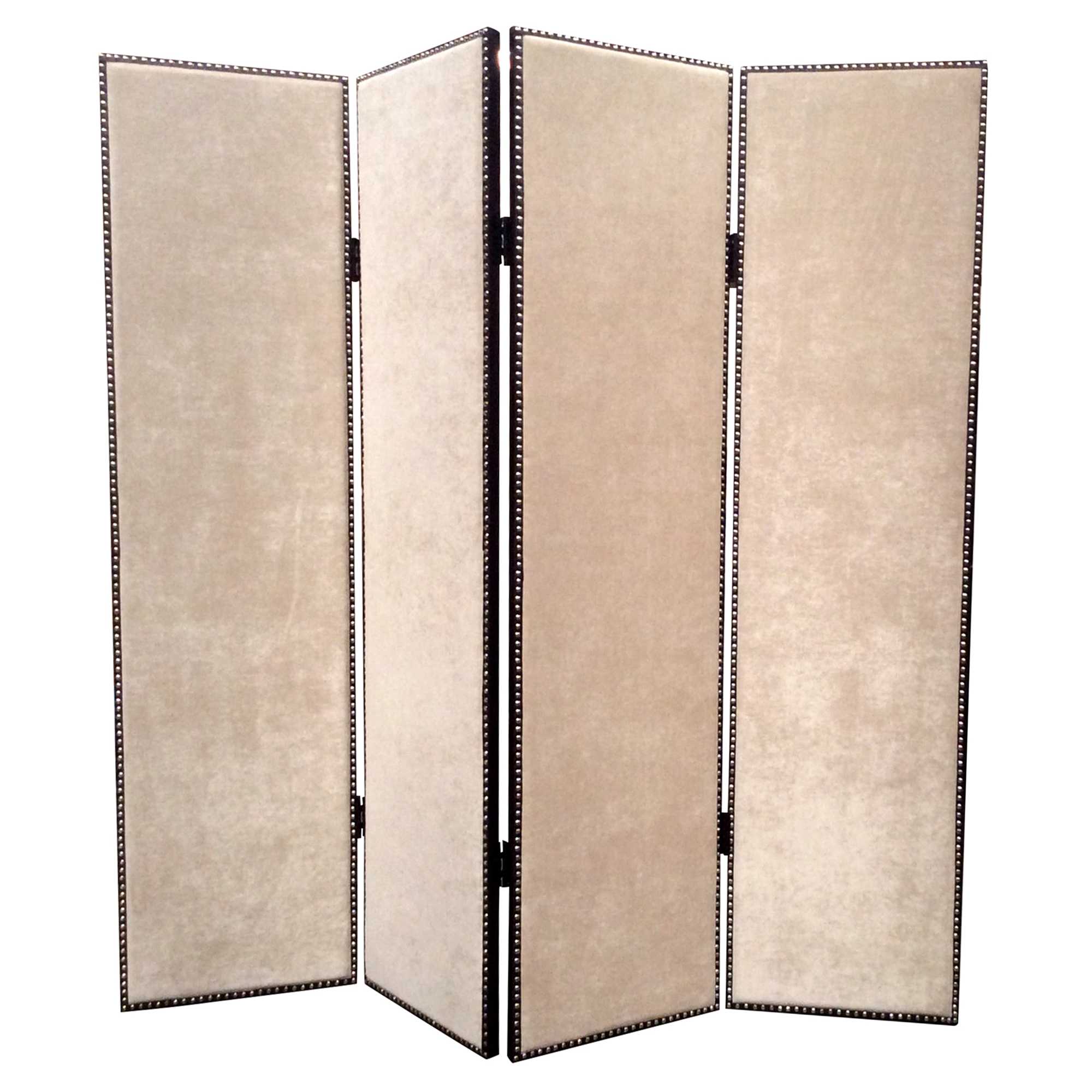 Tan Wood & Fabric  Screen - 1 x 84 x 84