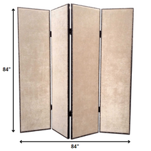 Tan Wood & Fabric  Screen - 1 x 84 x 84
