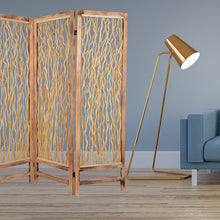 1 X 60 X 69 Brown 3 Panel Wood Foldable  Screen