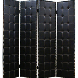 1 X 84 X 84 Black Faux Leather  Screen