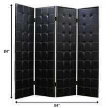 1 X 84 X 84 Black Faux Leather  Screen