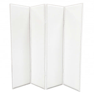 1 X 84 X 84 White Faux Leather  Screen