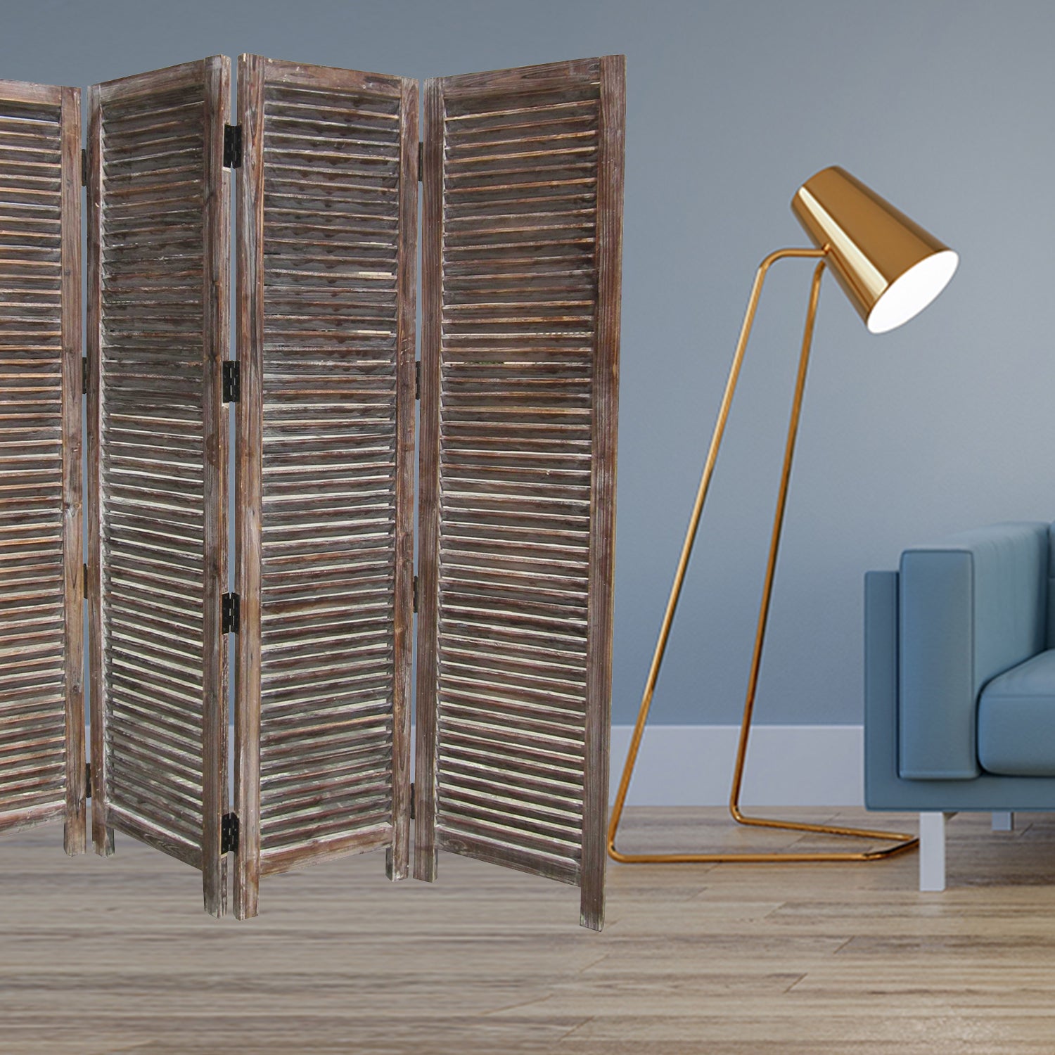 1 X 80 X 84 Brown Wood Screen