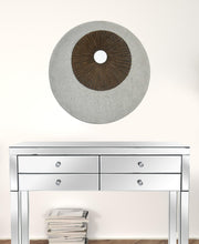 1 x 26 x 26 marrón y gris redondo doble capa acanalada decoración de pared