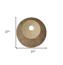 1 X 26 X 26 Brown Round Double Layer Ribbed  Wall Plaque