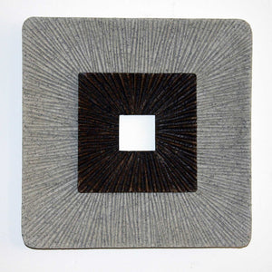 Brown & Gray Square Ribbed Wood Wall Art