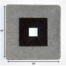 Brown & Gray Square Ribbed Wood Wall Art