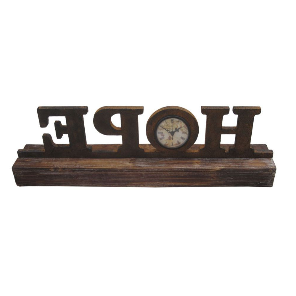 1" X 23" X 3" Brown Wood Decor  Clock