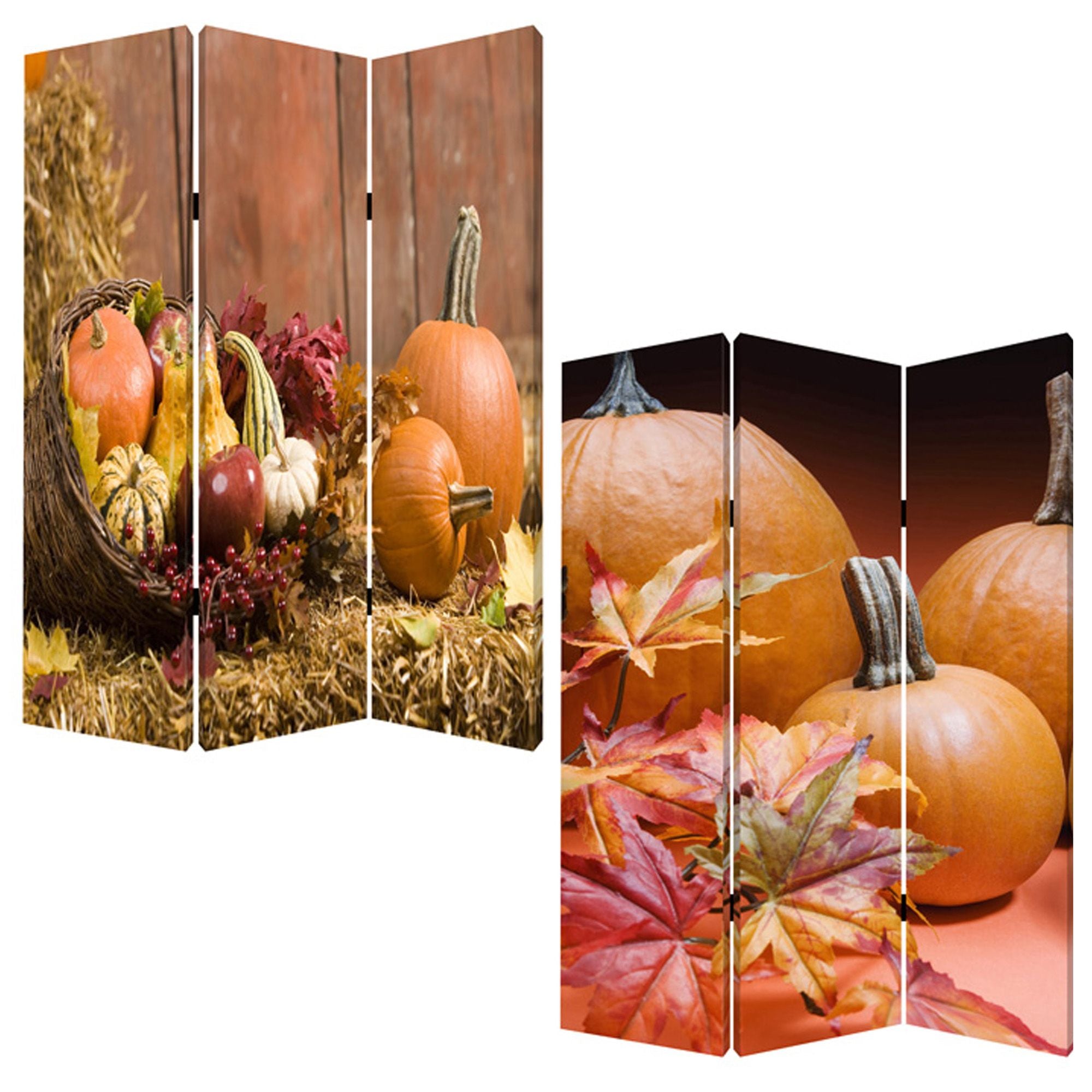 1 X 48 X 72 Multi Color Wood Canvas Harvest  Screen