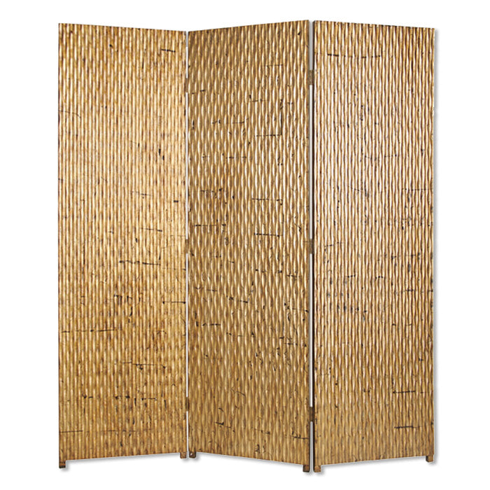 1" X 63" X 72" Silver Wood 3 Panel  Screen