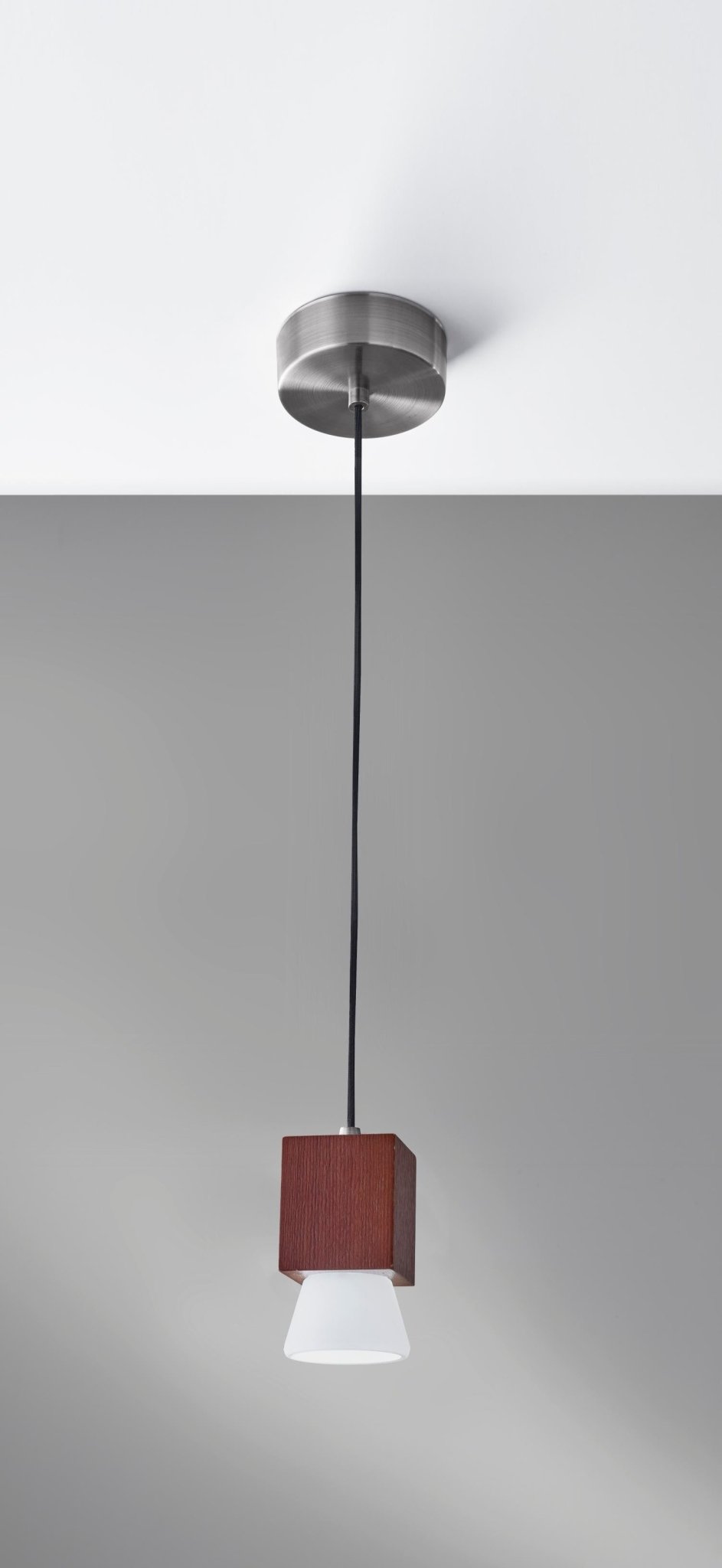 2.75" X 4" X 51.5" Walnut Wood LED Pendant