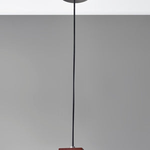 2.75" X 4" X 51.5" Walnut Wood LED Pendant