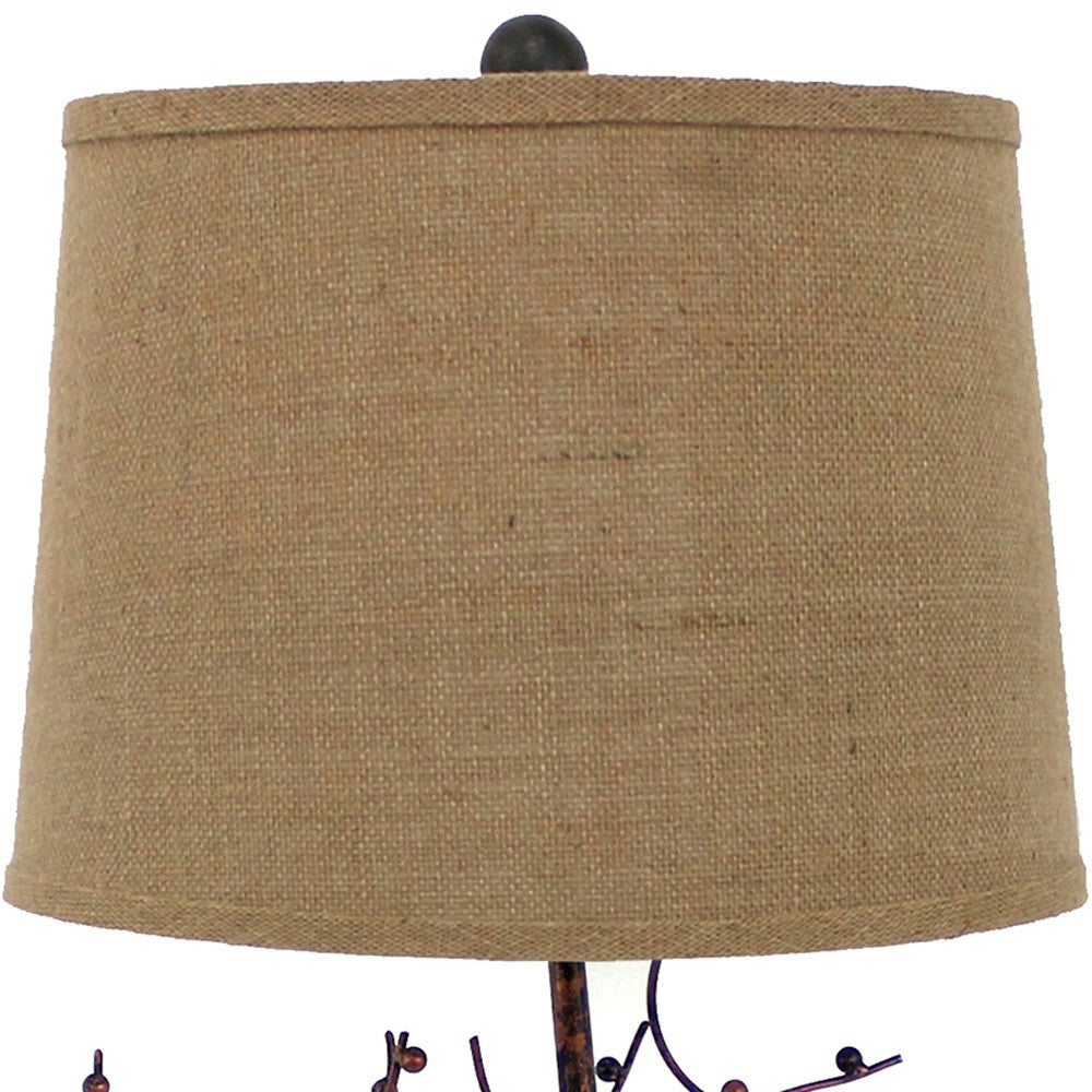 13 X 15 X 31 Bronze Vintage Metal With Elegant Tree Base - Table Lamp