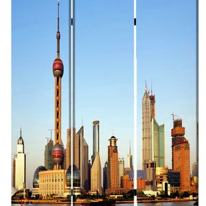 1" X 48" X 72" Multi Color Wood Canvas China  Screen