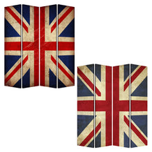 1 X 84 X 84 Multi Color Wood Canvas Union Jack  Screen