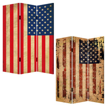 1 X 48 X 72 Multi Color Wood Canvas American Flag  Screen