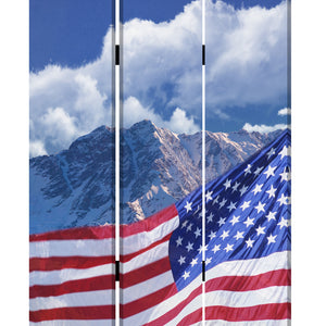 1 X 48 X 72 Multi Color Wood Canvas Model American Flag  Screen