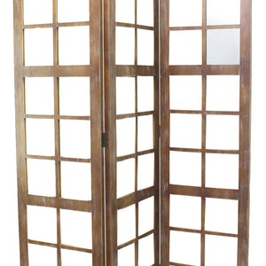 1 X 63 X 84 Brown Wood Mirror  Screen