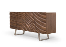 Walnut Wood And Steel Buffet