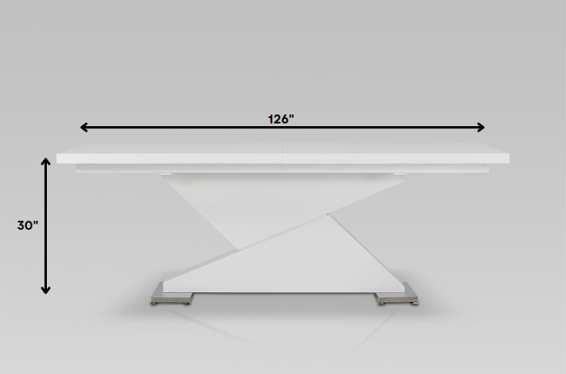 30" White Mdf And Steel Dining Table