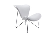 White Fabric And Metal Accent Chair 34