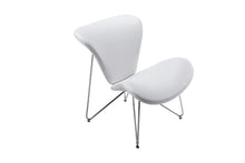 White Fabric And Metal Accent Chair 34