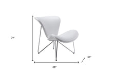 White Fabric And Metal Accent Chair 34