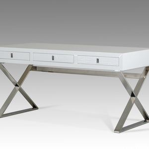 White Crocodile And Steel Desk 21"