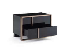 Modern Brushed Black And Bronze Nightstand