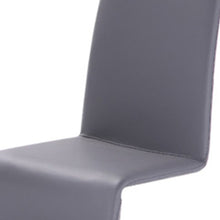Set Of Two Gray Contemporary Faux Leather Dining Chairs