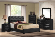 Black Pu Button Tufted King Bed - 90