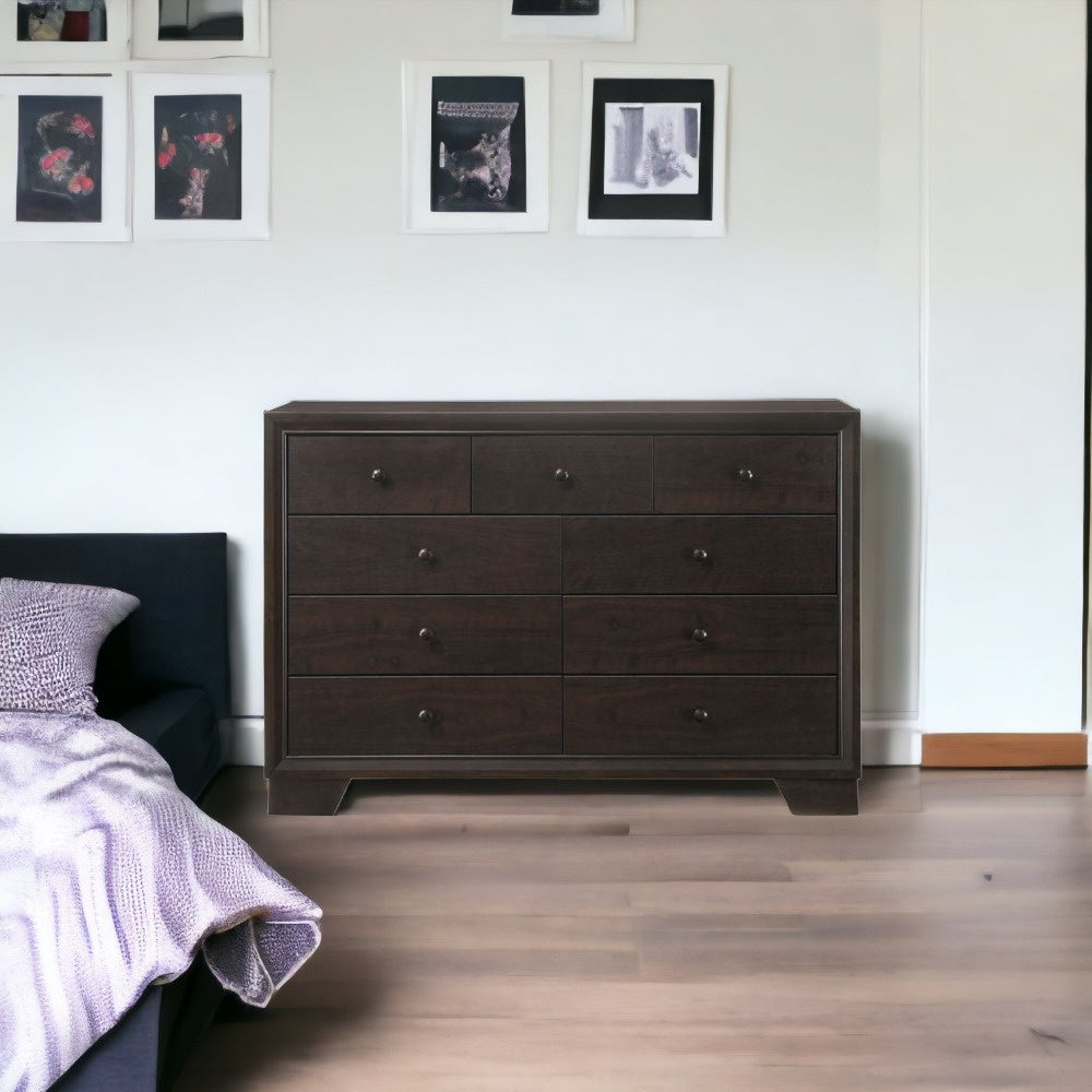 57" X 16" X 39" Espresso Casual And Unique Dresser