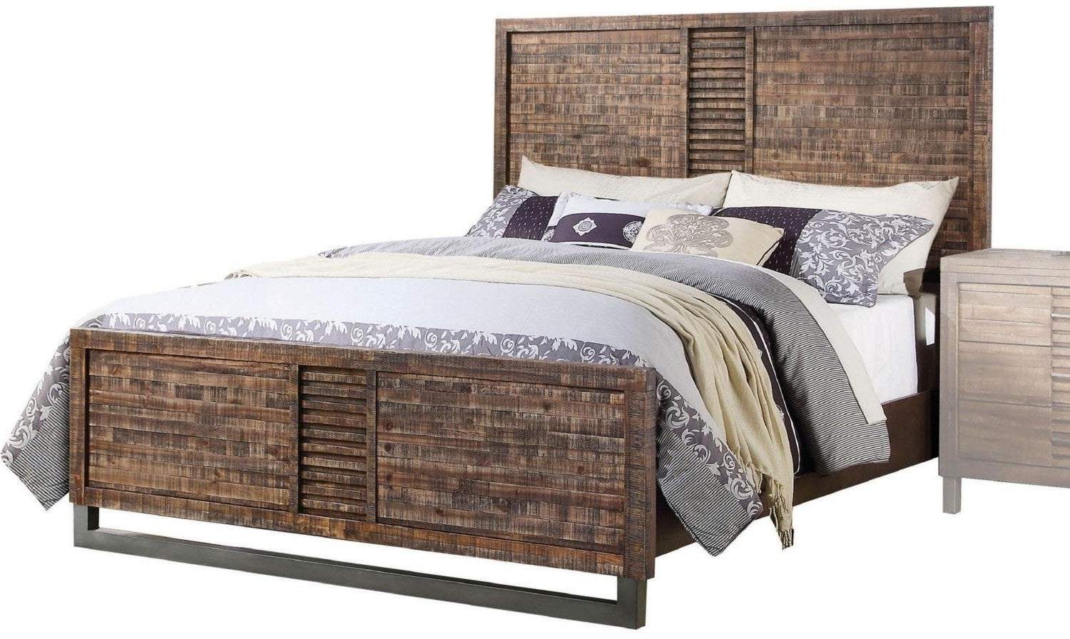 87" X 64" X 56" Reclaimed Oak Queen Bed
