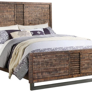 87" X 64" X 56" Reclaimed Oak Queen Bed