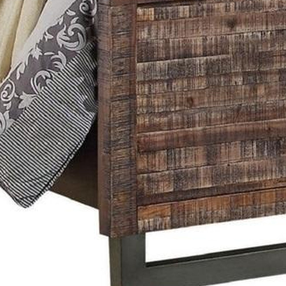 87" X 64" X 56" Reclaimed Oak Queen Bed