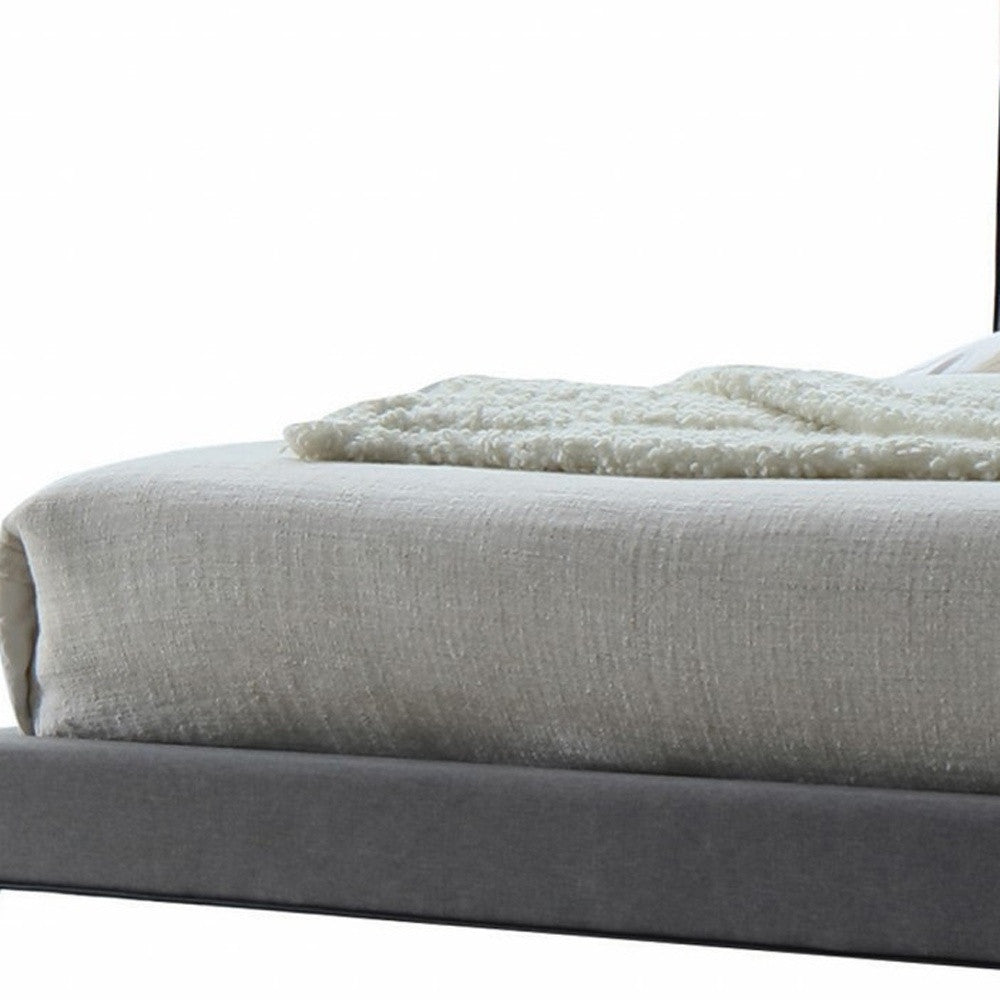 89" X 85" X 46" Light Gray Fabric King Bed