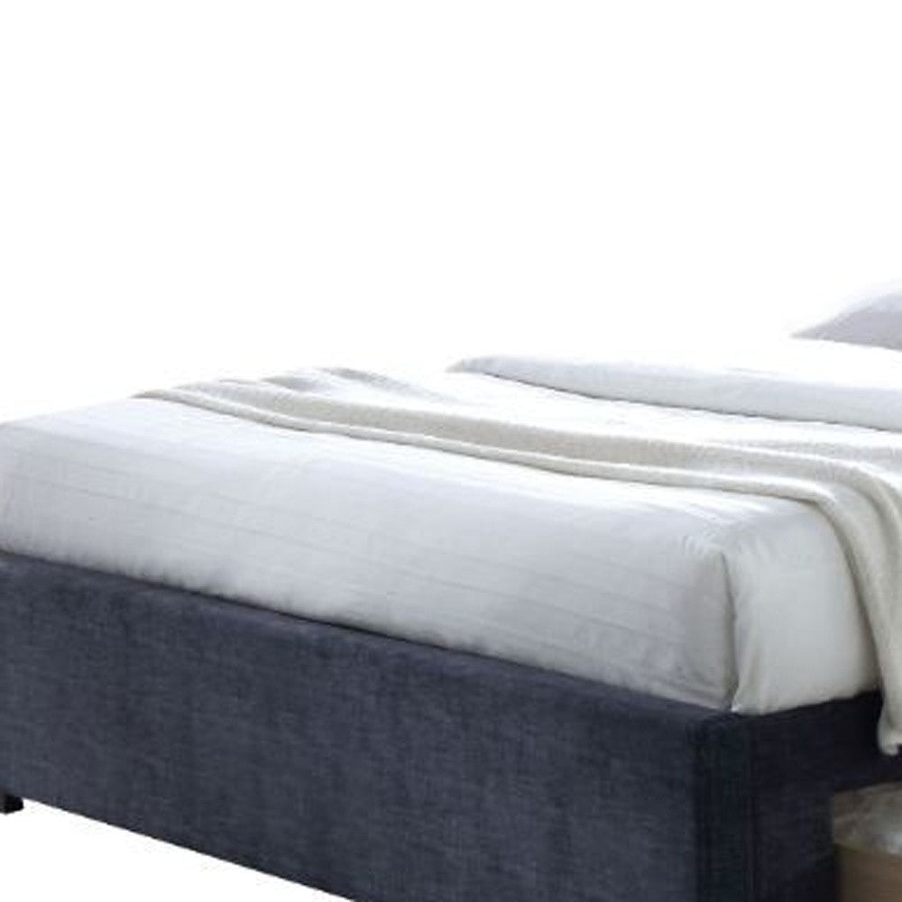 87" X 83" X 47" Dark Gray Fabric King Bed With Storage