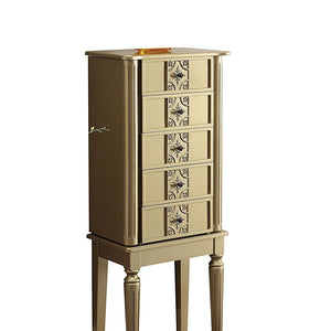 16" X 10" X 40" Silver Mirror Jewelry Armoire