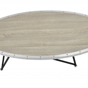 46" X 23" X 15" Weathered Gray Oak Particle Board Coffee Table