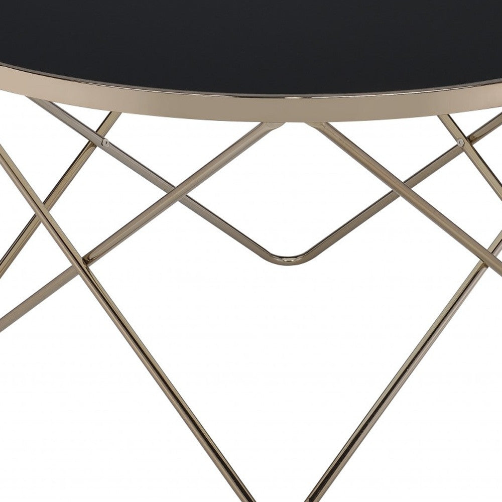 Frosted Glass Champagne Coffee Table 34" x 34" x 18"