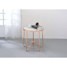 Frosted Glass And Rose Gold End Table 22