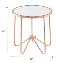 Frosted Glass And Rose Gold End Table 22