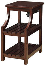 Espresso Wooden Usb Port Storage End Table