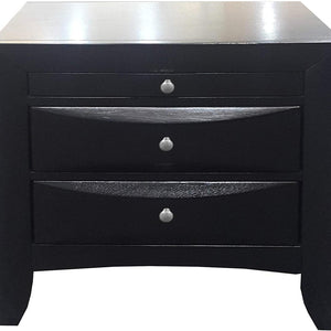 26" X 17" X 25" Black  Modern Nightstand