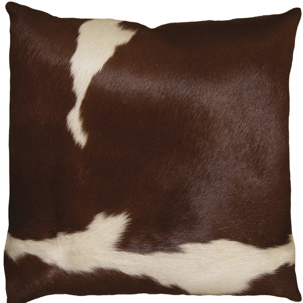 Black And White Cowhide Pillow - 18" x 18" x 5"